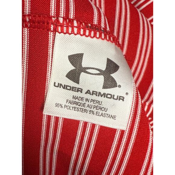 Texas Tech Red Raiders NCAA Under Armour Activewear Striped Polo Shirt Red Large - Picture 8 of 10